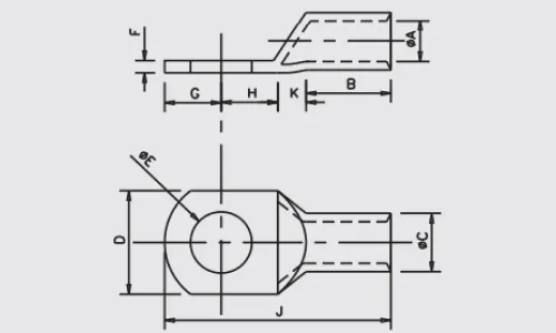 Male with Lancing (Terminal Lock) — Brass, Indian Standards — alternate view