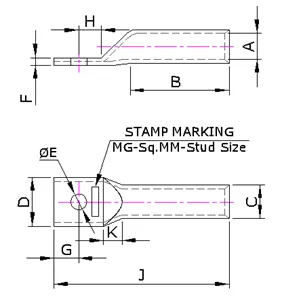 Aluminum Long Barrel Tubular Terminal Ends for XLPE — Aluminium, Indian Standards — alternate view
