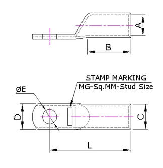 Aluminum Tubular Cable Lugs DIN 46329 (MGALD Series) — Aluminium, DIN Standards — alternate view