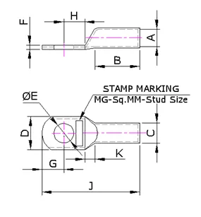 Copper Tubular Terminal Ends Heavy Duty Long Barrel (MGCUS Series) — Copper, Indian Standards — alternate view