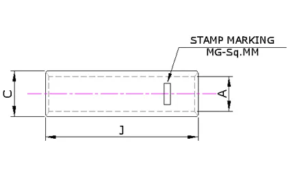 Aluminium Long Barrel Ferrule For XLPE (MGAXL Series) — Aluminium, Indian Standards — alternate view