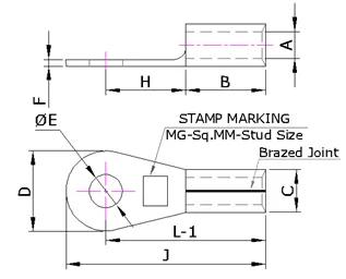 Ring Non-Insulated Lug (MGR Series) — Copper, Indian Standards — alternate view