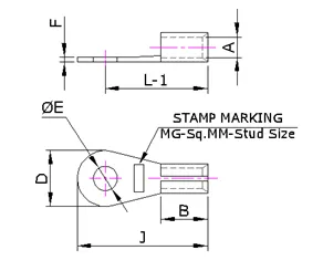 Open-Close Type Soldering Lug (MGOC Series) — Copper, Indian Standards — alternate view