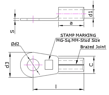 Copper Ring Type Terminal Lug as Per DIN-46234 Standards (MGDR Series) — Copper, DIN Standards — alternate view
