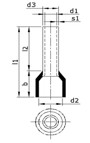 Copper End Sealing Ferrules with Insulation (as per DIN - 46228) — Copper, DIN Standards — alternate view
